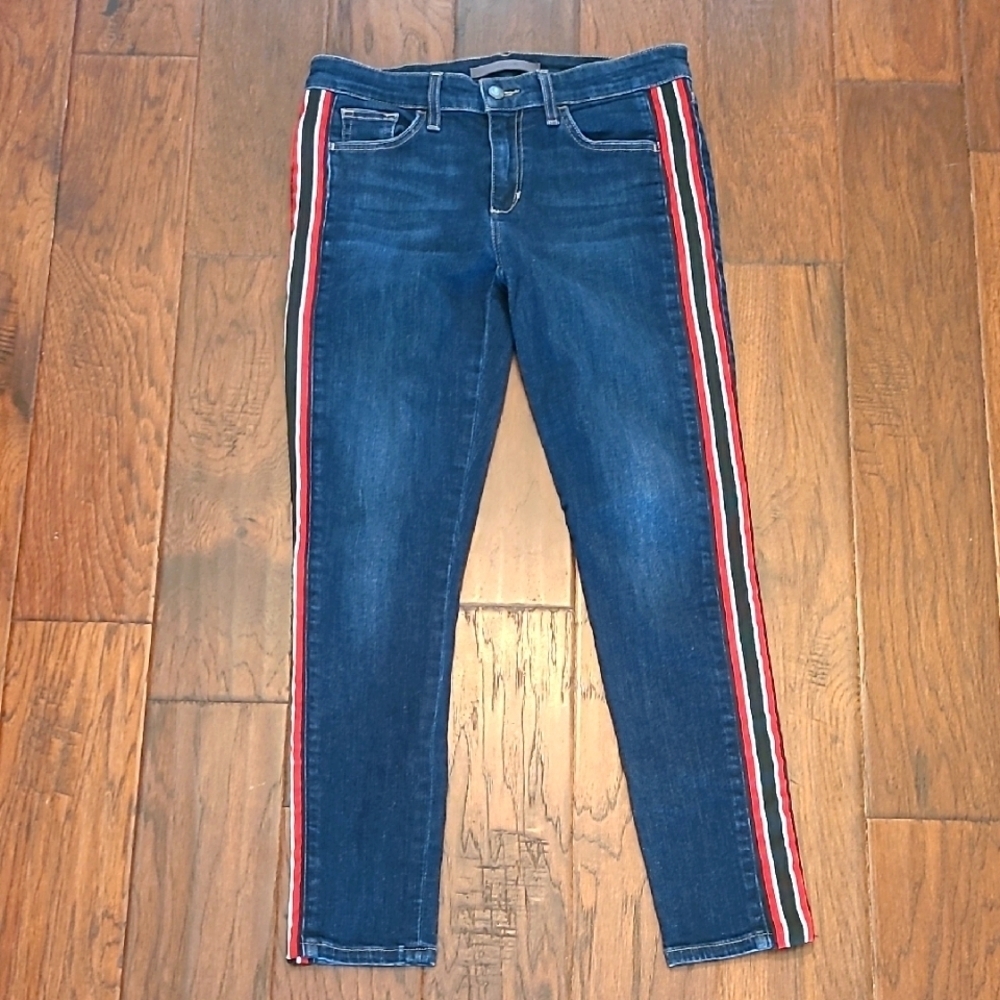 Joe's Jeans women's ankle skinny jeans with ribbon stripe down each leg size 29